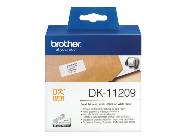 DK11209 BROTHER PT QL550 ETIKETTEN WEISS 800Stk/Rolle 62x29mm