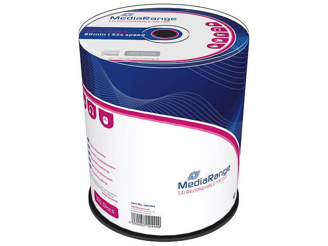 MEDIARANGE CDR80 700MB 52x (100) CB MR204 Cake Box UV-bestaendig