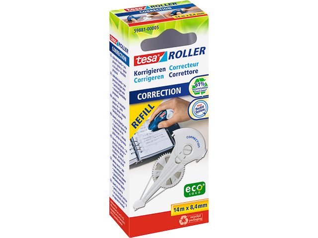 TESA ECOLOGO KORREKTURROLLER REFILL 59881-00005-05 8,4mmx14m