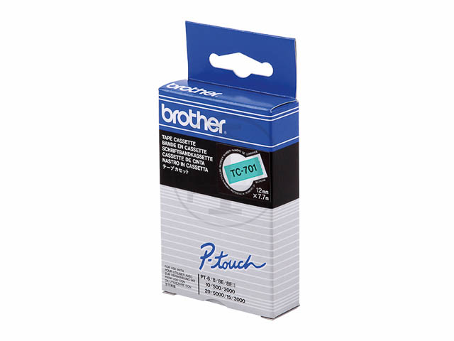 TC701 BROTHER PTOUCH 12mm GRUEN-SCHW Schriftband 7,7m laminiert
