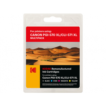 185C057168 KODAK CANON PGI570XL/CLI571XL MG Tinte (5) cmykk HC rebuilt Blister