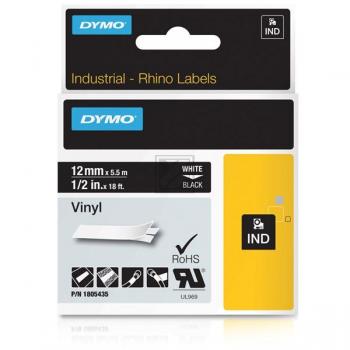 1805435 DYMO D1 Schriftband 12mm schwarz weiss 5,5 Meter Vinyl
