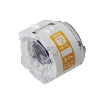 CZ1003 BROTHER PT Etikettenrolle 19mm weiss farbig 5 Meter permanent