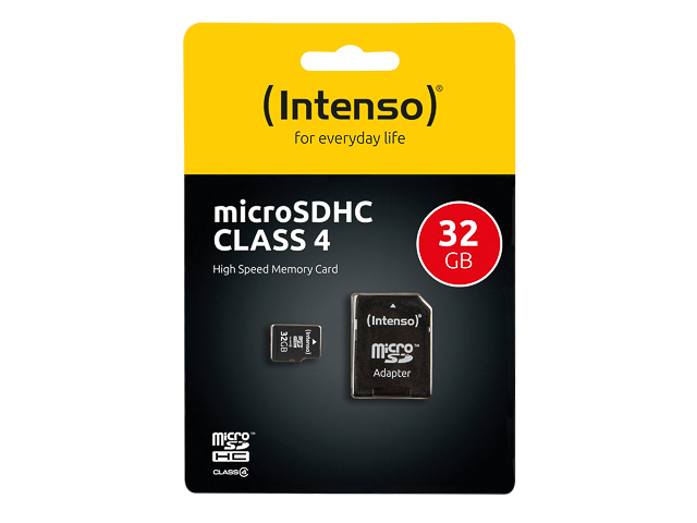 INTENSO MICRO SD KARTE 32GB 3403480 21MB/s mit Adapter