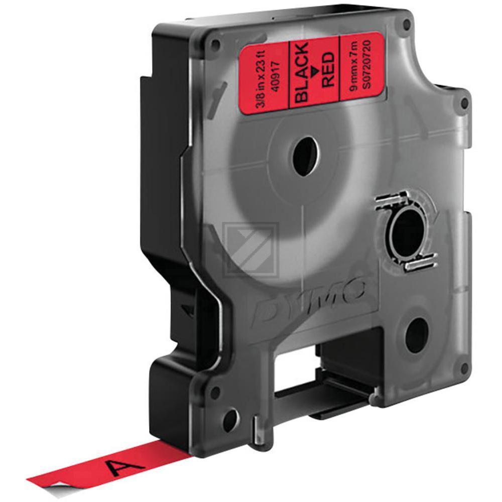 S0720720 DYMO D1 Schriftband 9mm schwarz rot 7 Meter