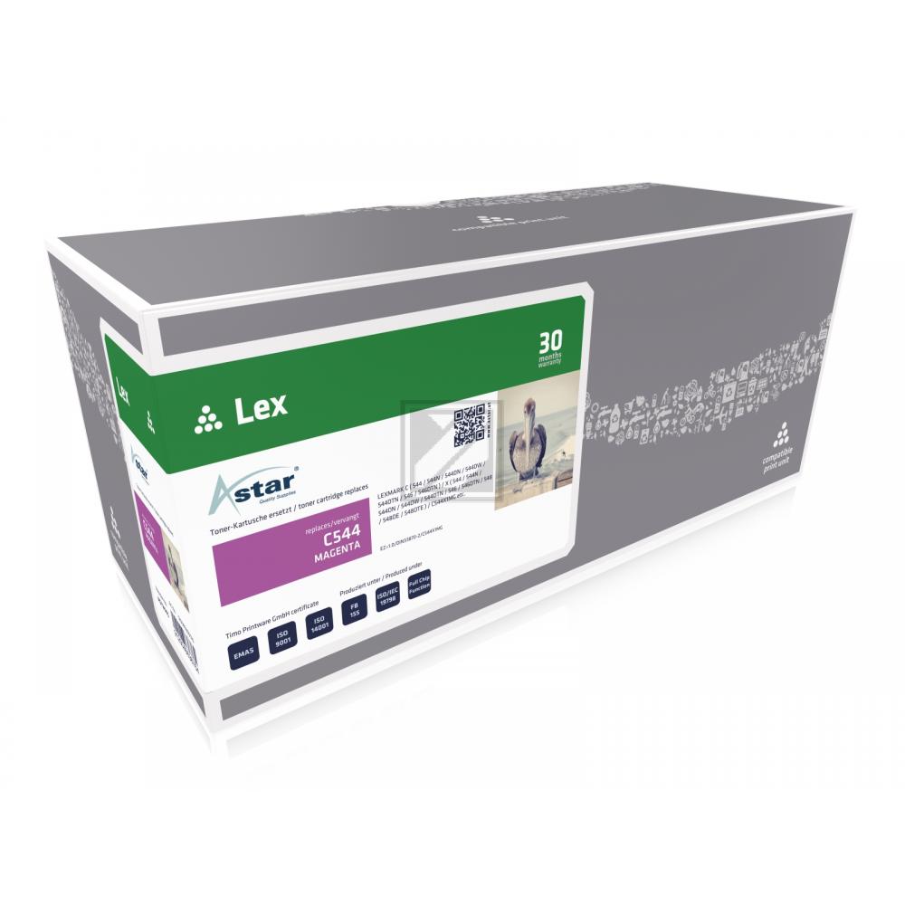 AS12445 ASTAR LEXMARK C544X1MG Optra C Toner magenta rebuilt 4000Seiten Chip