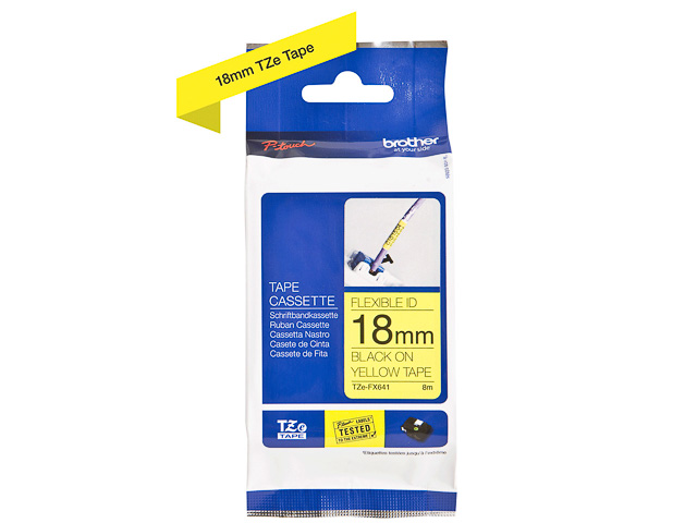 TZEFX641 BROTHER PTOUCH 18mm GELB-SCHW Schriftband 8m laminiert