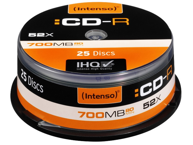 INTENSO CDR80 700MB 52x (25) CB 1001124 Cake Box