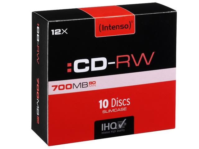 INTENSO CDRW80 700MB 12x (10) SC 2801622 Slim Case